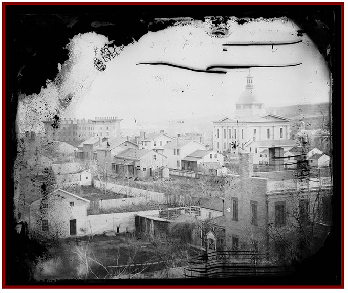 Looking Southwest: Neighborhood of Gorham Street near the County Court House, 1858